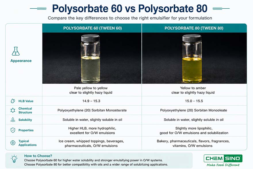 POLYSORBATE 60 VS POLYSORBATE 80
